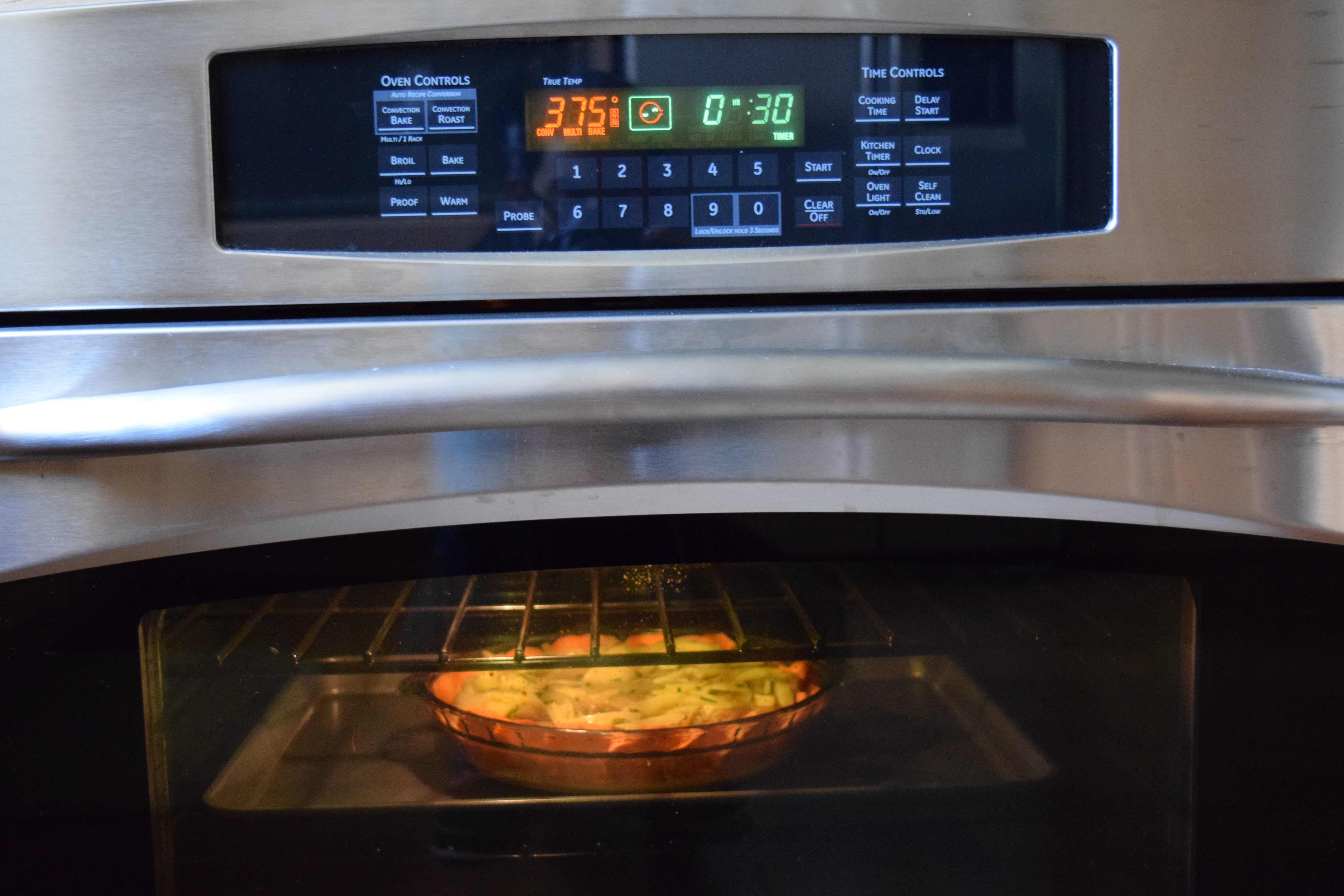 Quiche baking in the oven