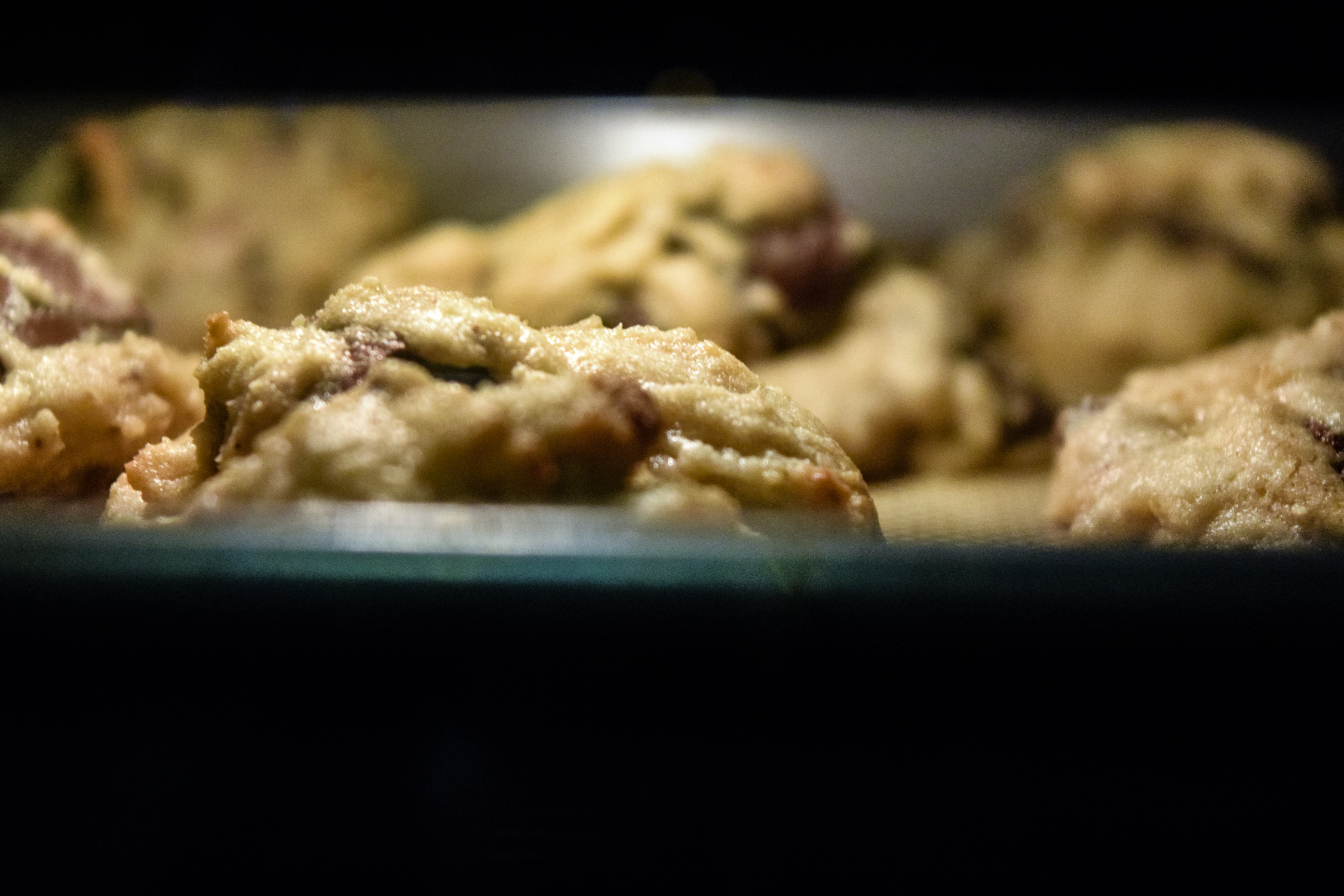Cookies baking in oven