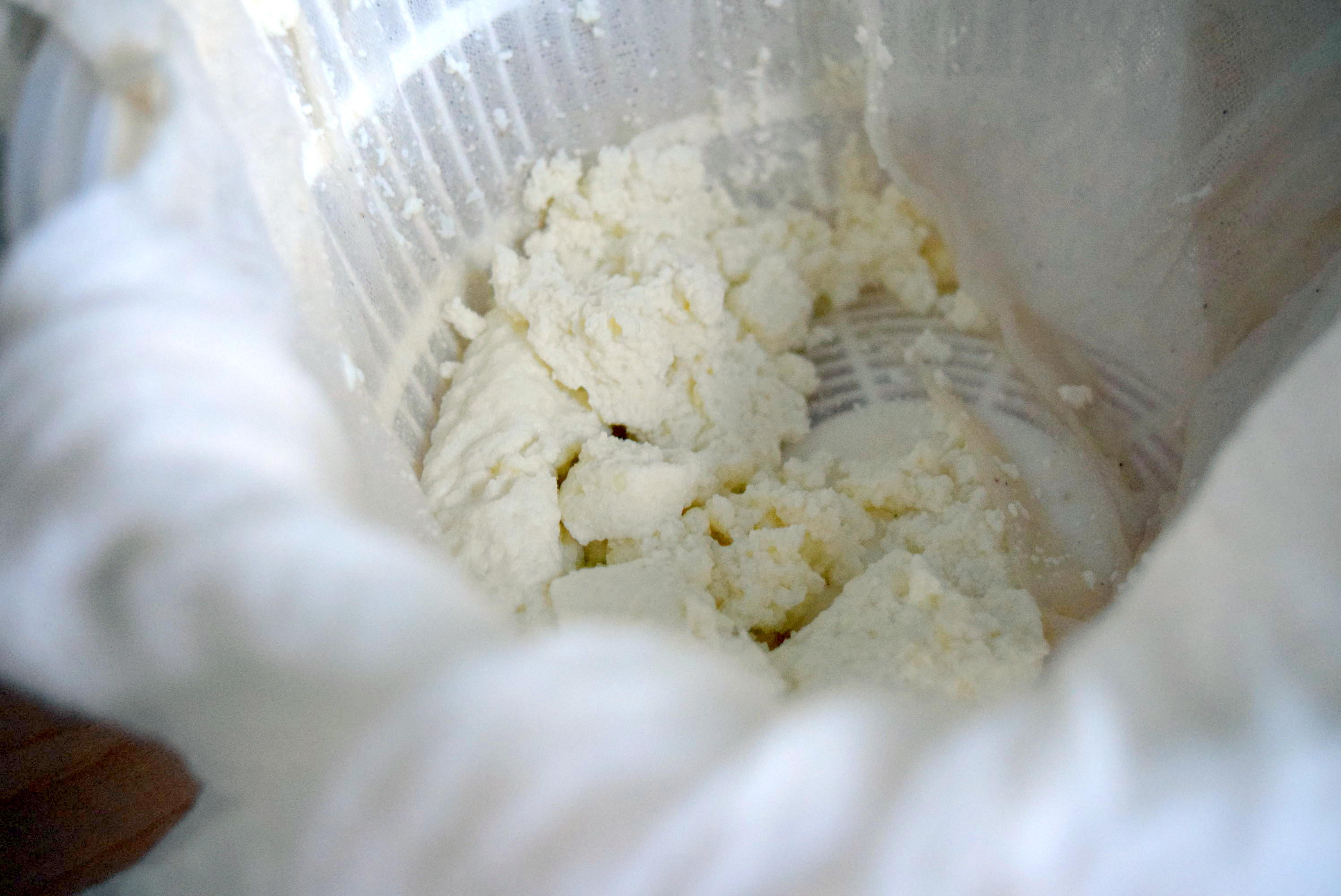 Finished Homemade Instant Pot Ricotta Cheese