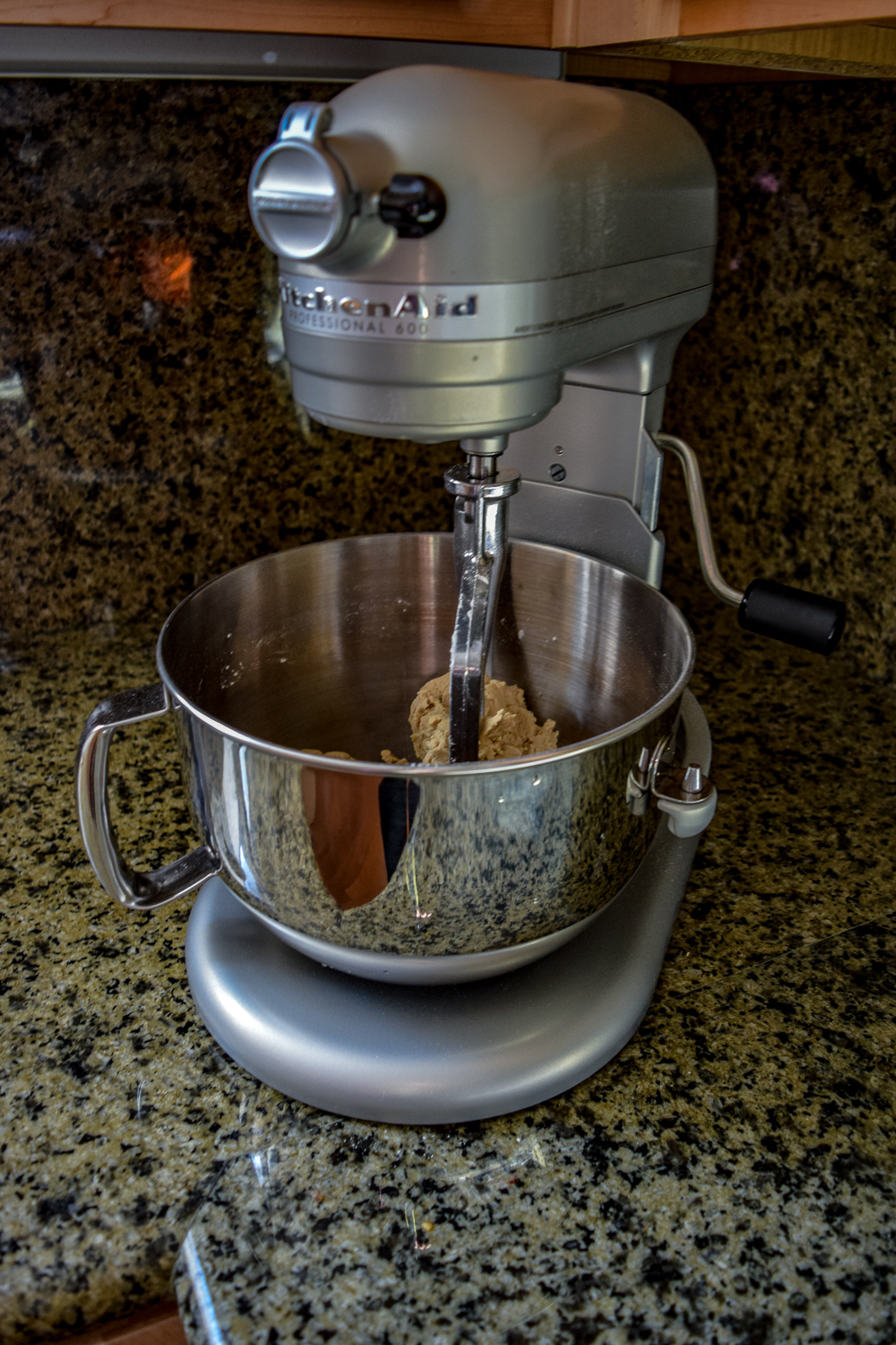 Shortbread dough in KitchenAid mixer for Spicy Mexican Hot-Chocolate Ganache Tart