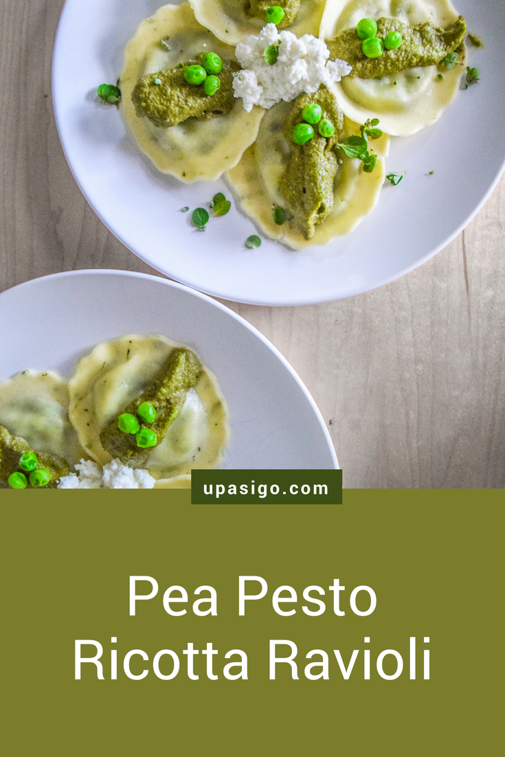 Pea-Pesto Ricotta Ravioli
