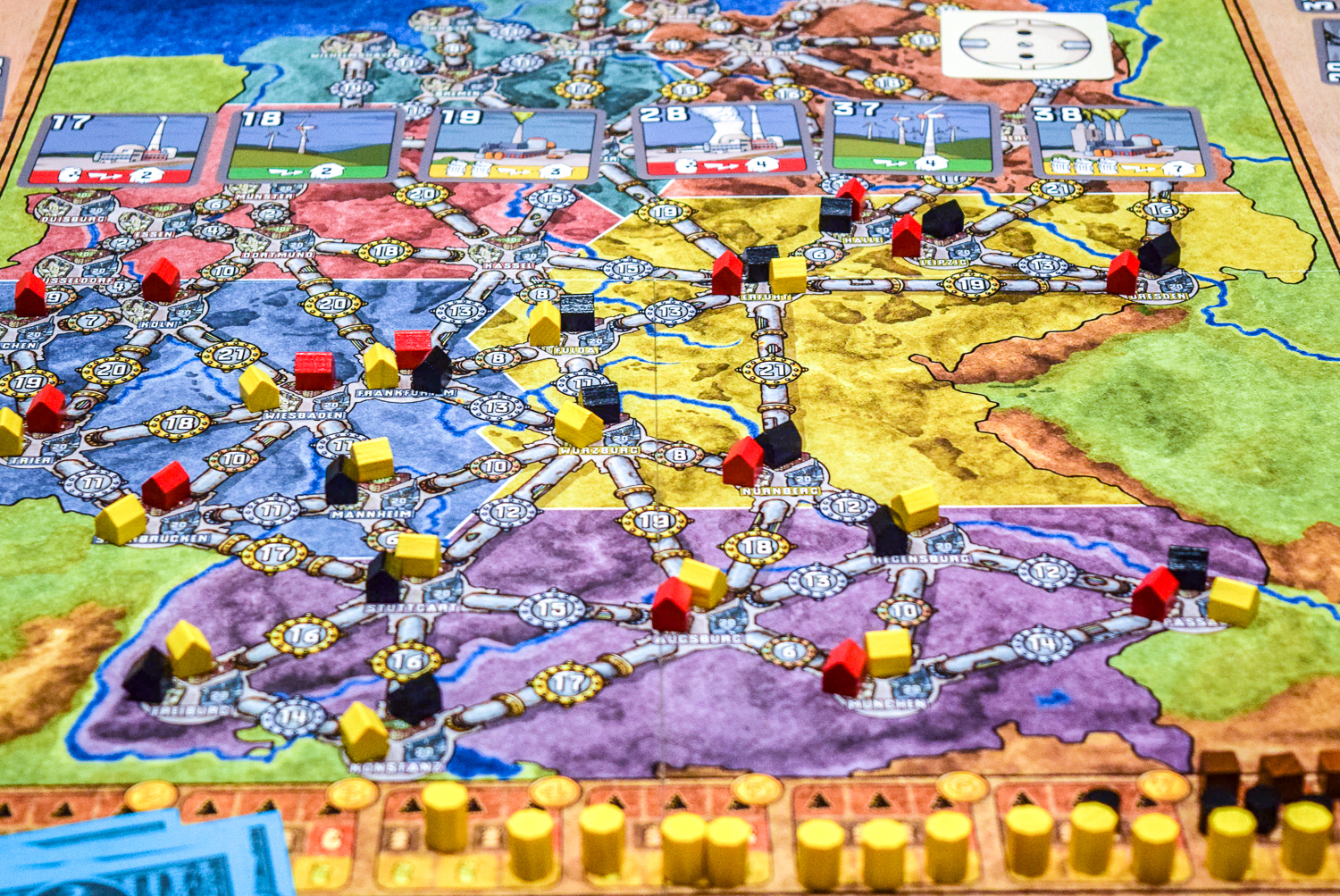 Power Grid Board Game from front angle up close