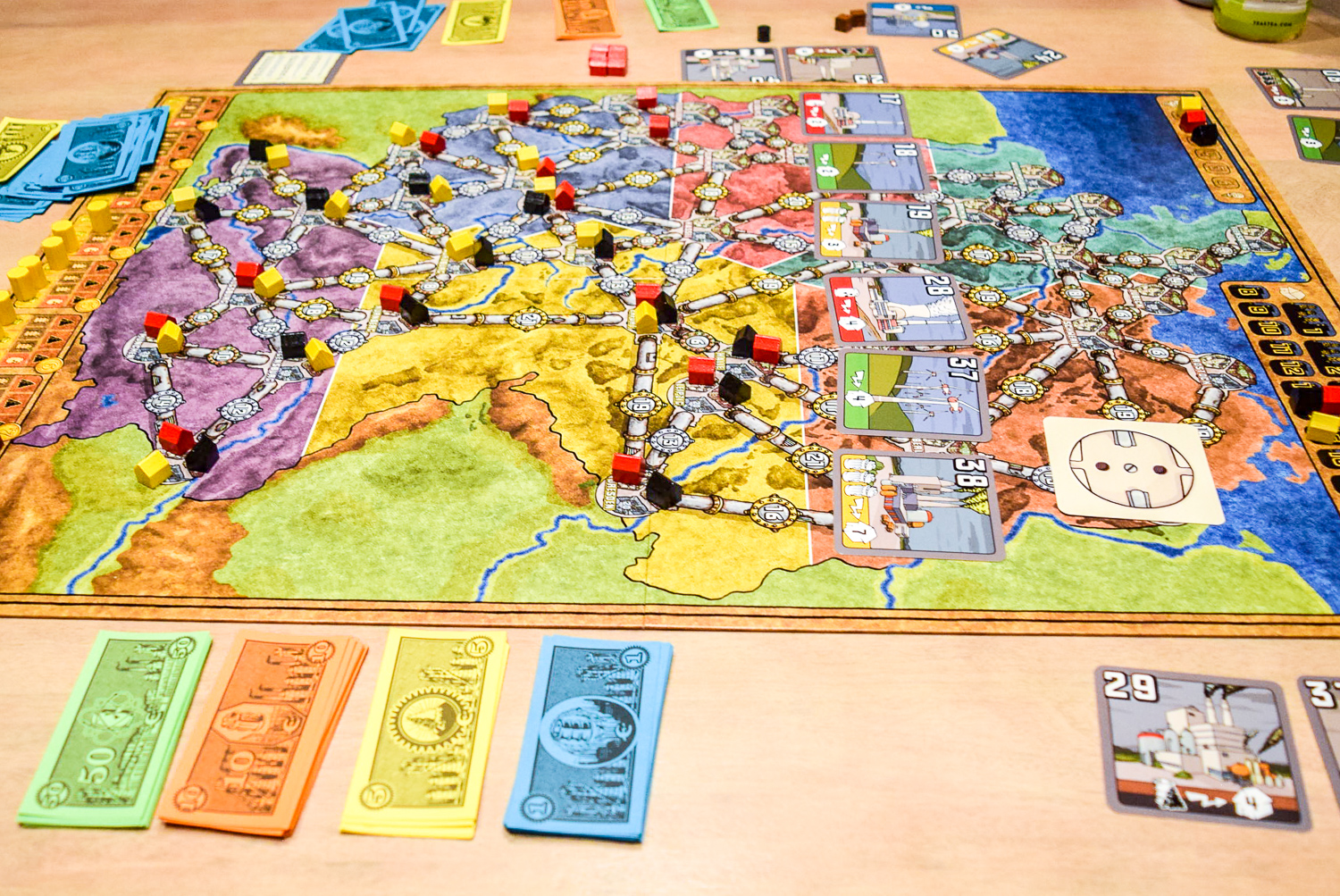 Power Grid Board Game from side