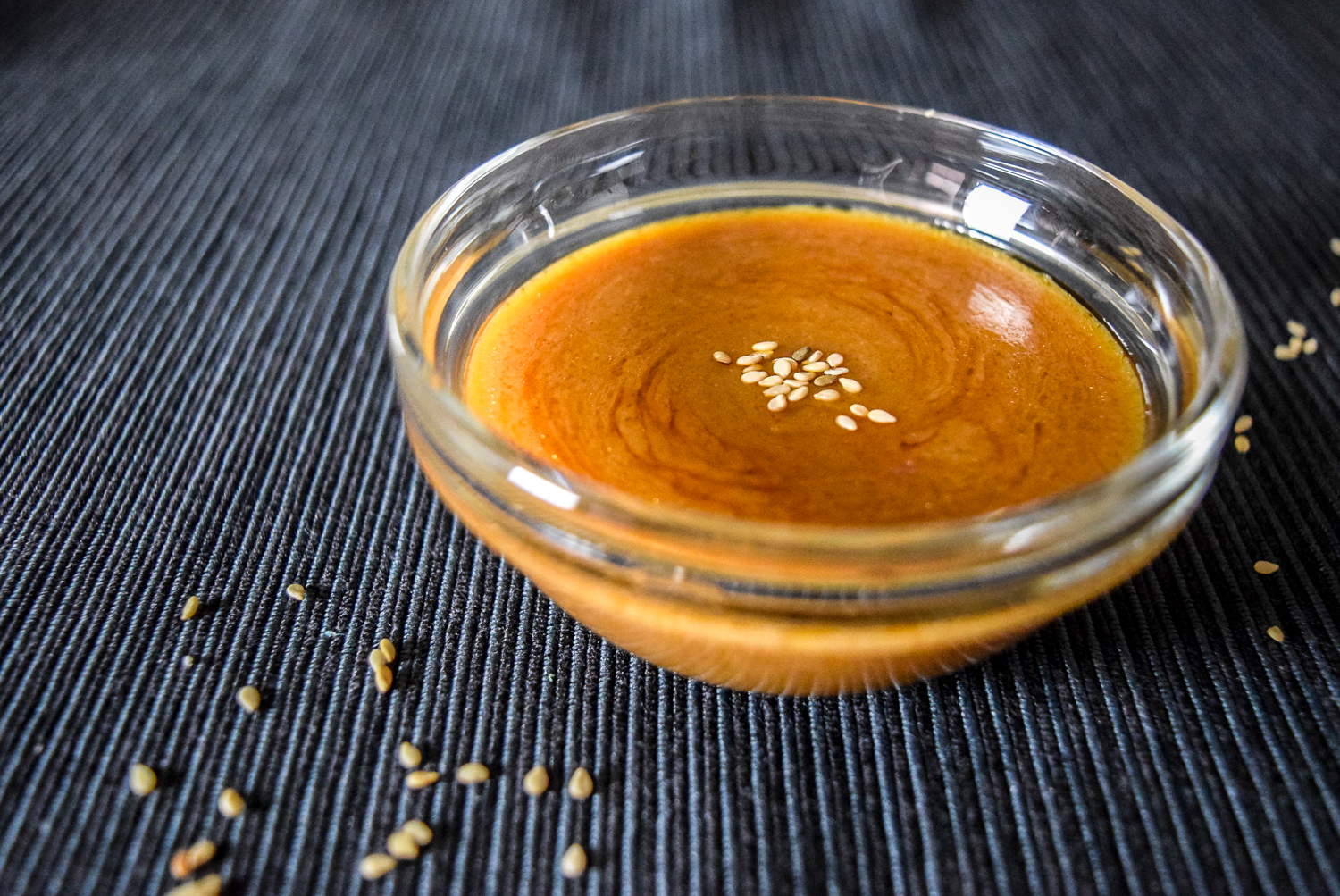 Chili miso sauce garnished with sesame seeds